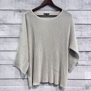 Eileen Fisher Metallic Ribbed Ballet Sweater Size XL Top Pullover Stretch